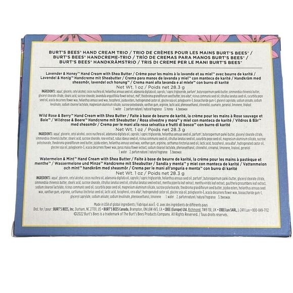 Burt's Bees Hand Cream Lotion x3- 1oz Tubes Trio Botanical Gift Set NEW - Picture 2 of 3